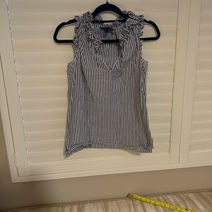 J. Crew Factory Blue and White Striped Tank Top
